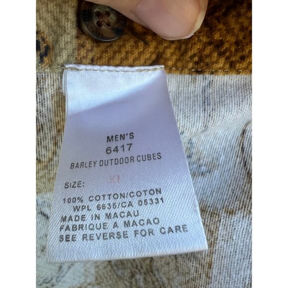 Vintage Woolrich men's chamois brown and mustard animal print button up size XL - Picture 7 of 7